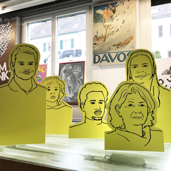 Eine Illustration von Lorenz Rieser, umgesetzt als Folienschnitt